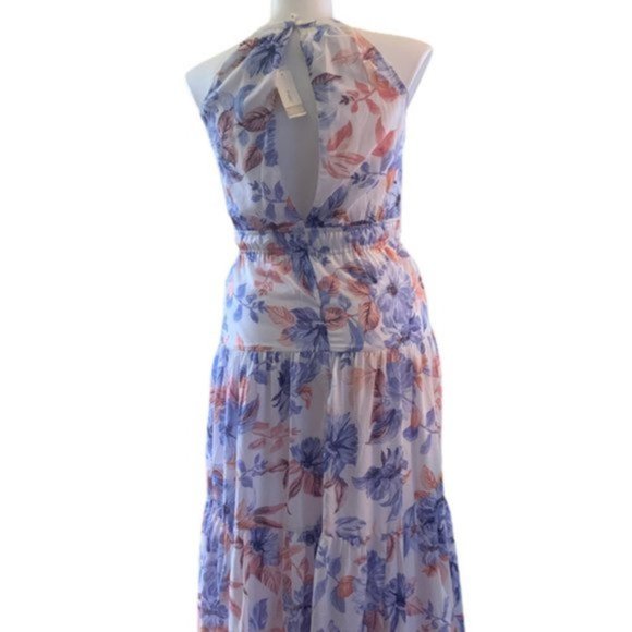 NWT JAPNA | Sleeveless Open-Back Halter Floral Maxi Dress | Sz M - Picture 5 of 10